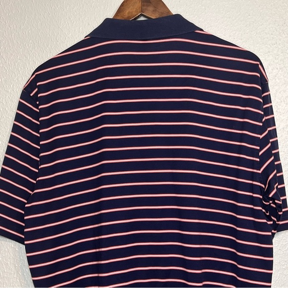 Masters Collection Polo Shirt Mens Large Logo Blue Red Striped Short Sleeve - Picture 9 of 12